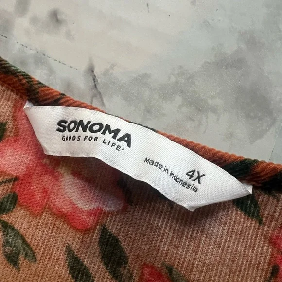 Sonoma Corduroy Peasant Blouse
Womens 4X Brown Fall Floral V Neck Top - Picture 7 of 12